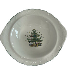 Vintage Nikko Serving Bowl Dish Happy Holidays